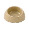 Stainless steel cat bowl in plastic holder available in light green, beige, and brown colour options