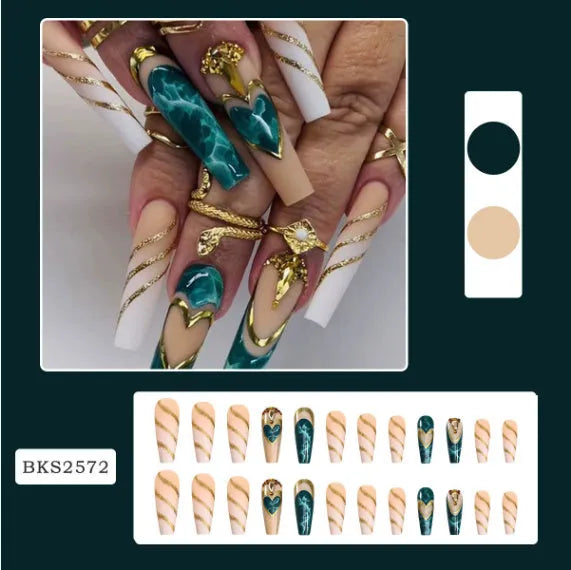 Ballet Wave Line detachable nail stickers in wave line pattern with jelly glue on a white background