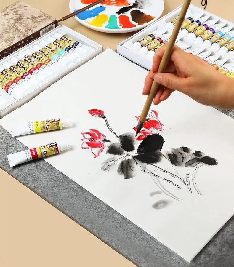 18-colour 12ml Chinese ink painting pigment set in tubes with plant-based paint for children beginners