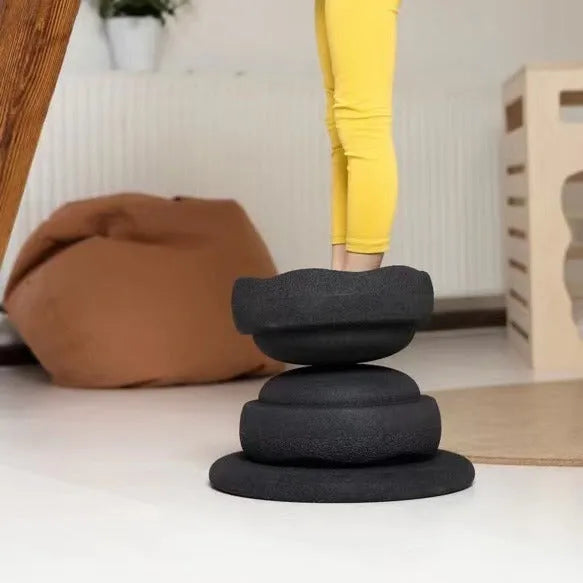 Plastic surf balance board for children ages 4-6 in mixed wood and black wood colour designs
