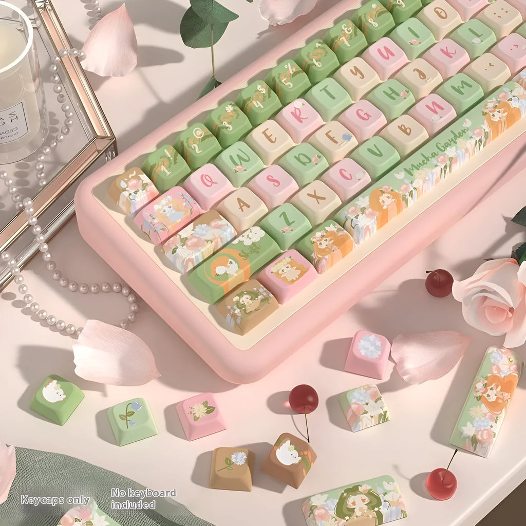Mu Xia Garden Summer Garden custom keycaps for mechanical keyboards with sublimation printing