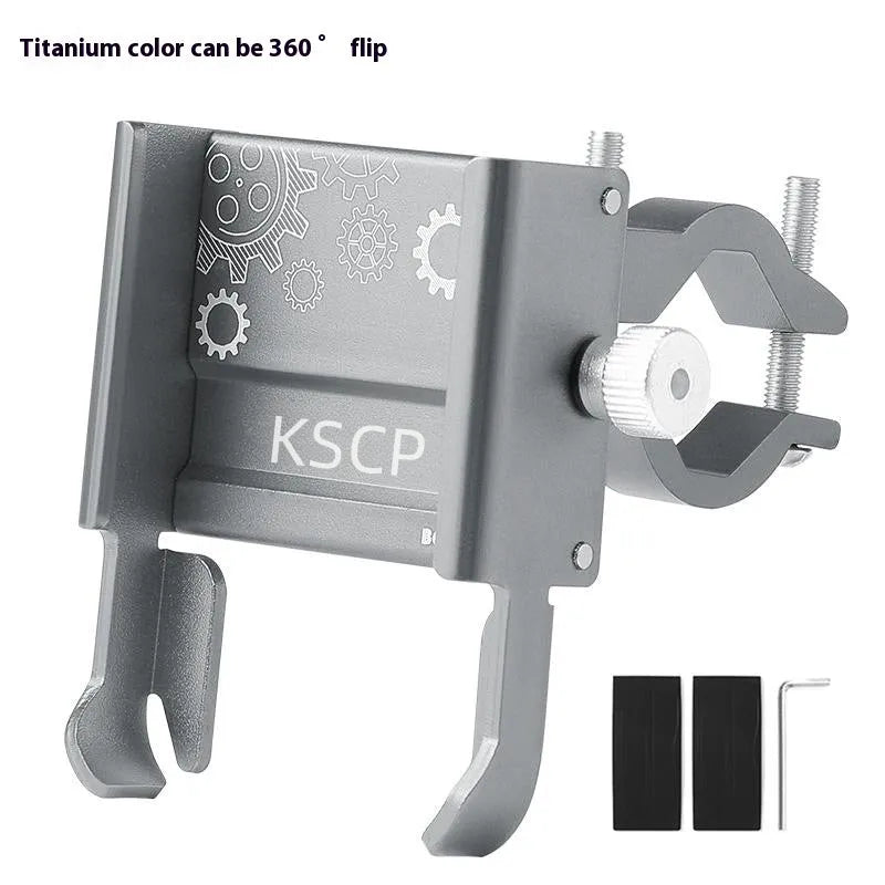 Bicycle aluminium alloy mobile phone holder for motorcycle navigation, black colour, mounted on handlebars