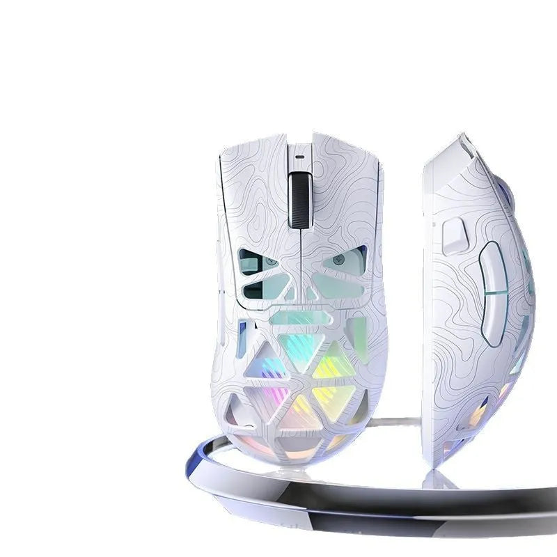 Three-mode wireless mouse hollowed-out design, black contour option, with optical sensor, 122x64x40mm