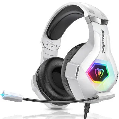 Thunder Wear luminous gaming headset with microphone, 50mm driver, LED lighting, black blue colour