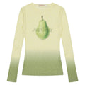 Gradient flower long-sleeved T-shirt for women in light pink, thin polyester fabric