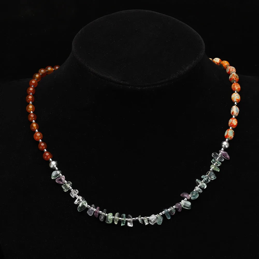 Hand-woven red agate round beads bracelet for women unisex simple style