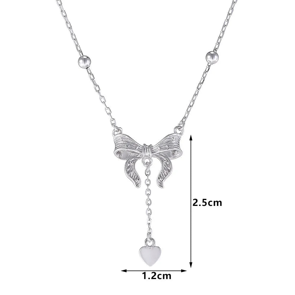 925 silver butterfly heart pendant necklace on O-ring chain with adjustable 40cm-45cm length