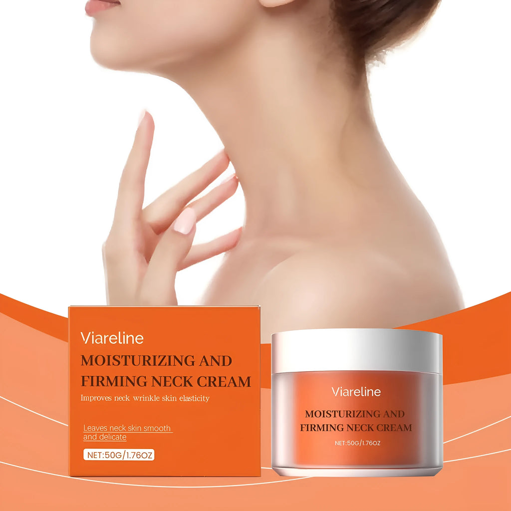 50g jar of neck contour moisturising cream on a white background.