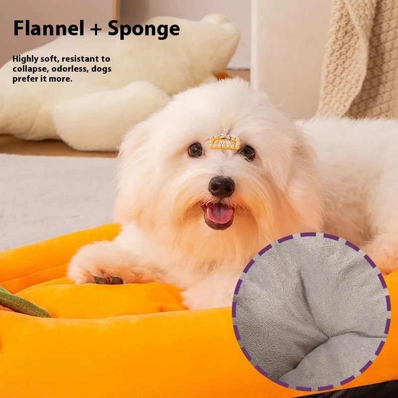 Removable washable cloth dog mat in brown, shown in a large size for bigger dogs.