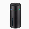Black A6 portable car humidifier and essential oil diffuser with aluminium tank and USB cable