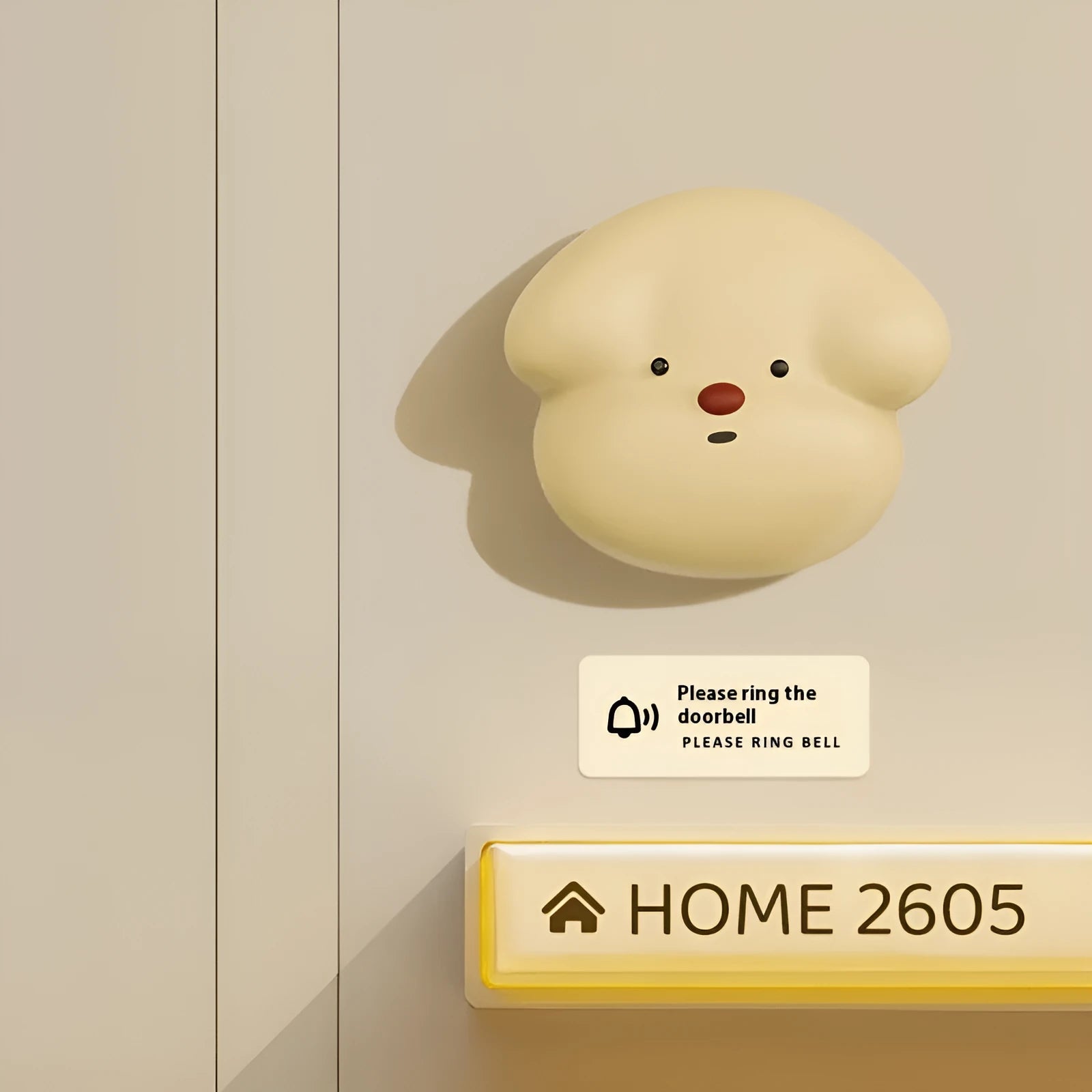 Wireless plug-in self-generating beeper doorbell in milky yellow or white for household use