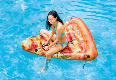Inflatable pizza surfboard pool float 175cm x 145cm colourful design