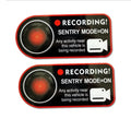 Pair of Tesla sentry mode warning stickers, PVC electrostatic, 11x5cm, English version
