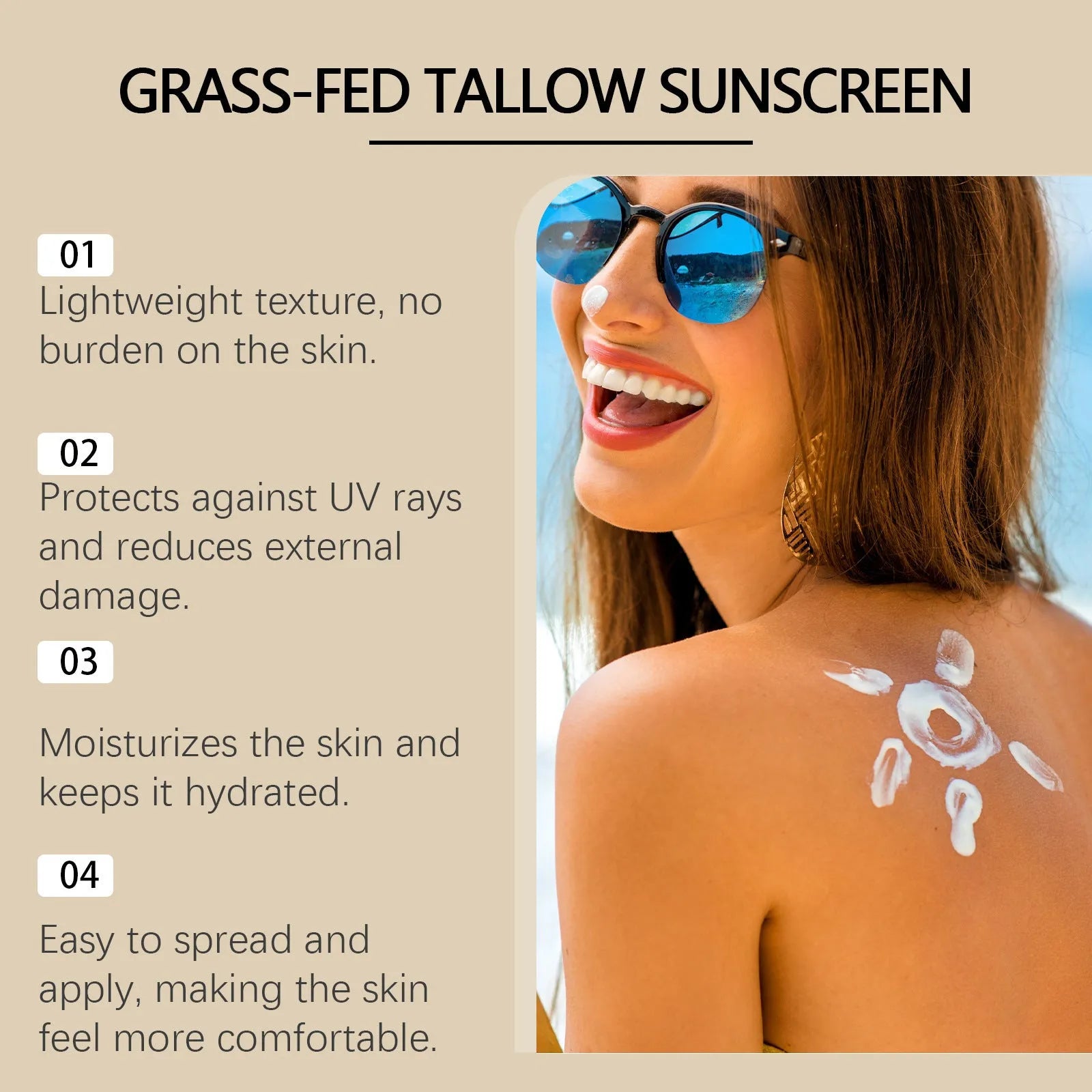 60g jar of moisturising protective cream with shea butter and hyaluronic acid for daily UV defence