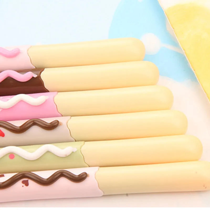 Plastic realistic biscuit black fountain pen with 0.38mm erasable gel ink, shown against white background