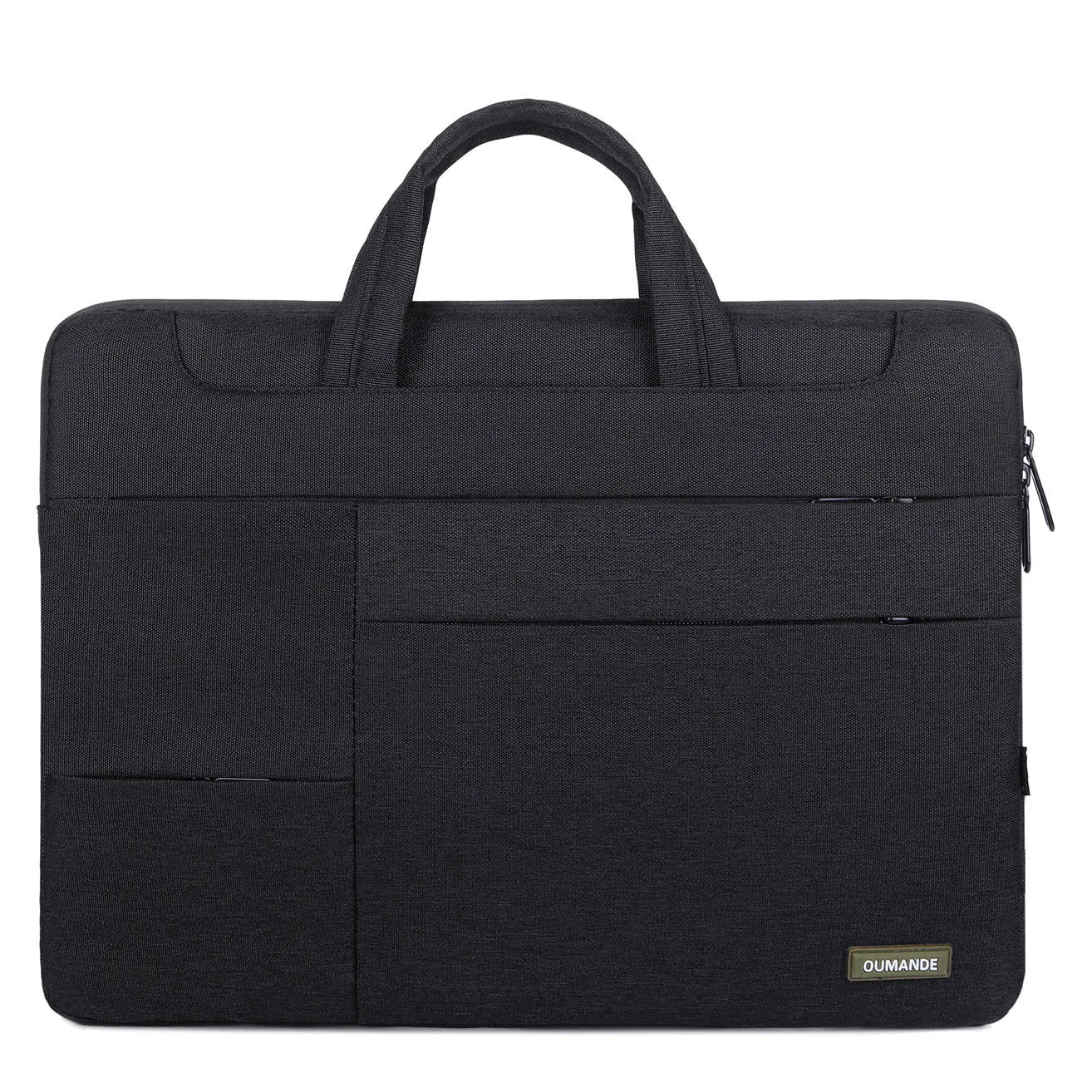 15.6-inch Oxford cloth laptop bag in dark gray with sewing line detail