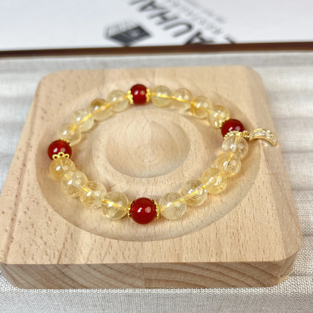 Handmade citrine crystal bracelet for women travel gift