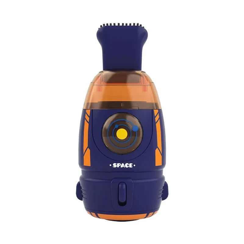 USB handheld desktop vacuum cleaner in blue rocket design for keyboard and car cleaning