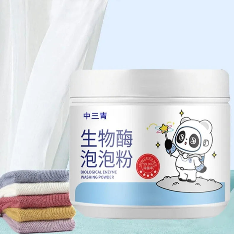 Bottle of active oxygen biological enzyme bubble laundry detergent powder for down jackets and wool