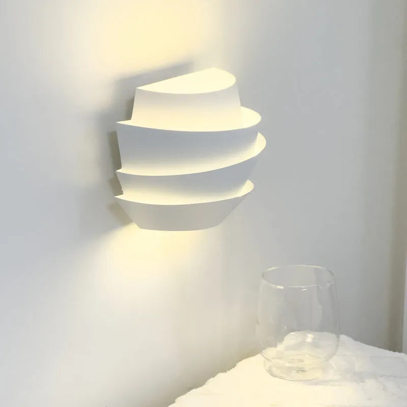 Modern minimalist white wall lamp with pine cone shape for bedroom bedside or aisle