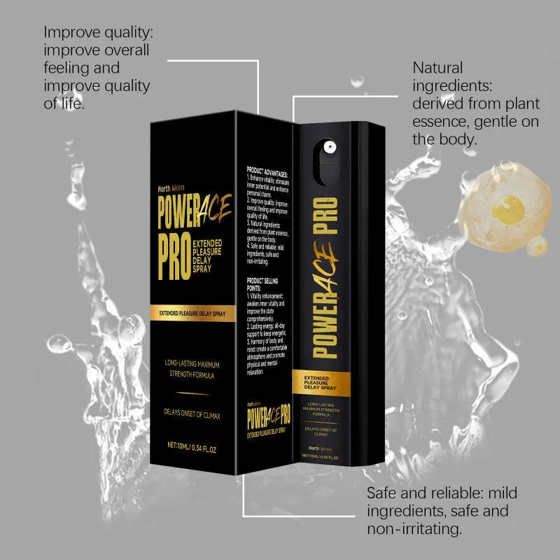 Men's body moisturising spray bottle with 10ml capacity and botanical extracts