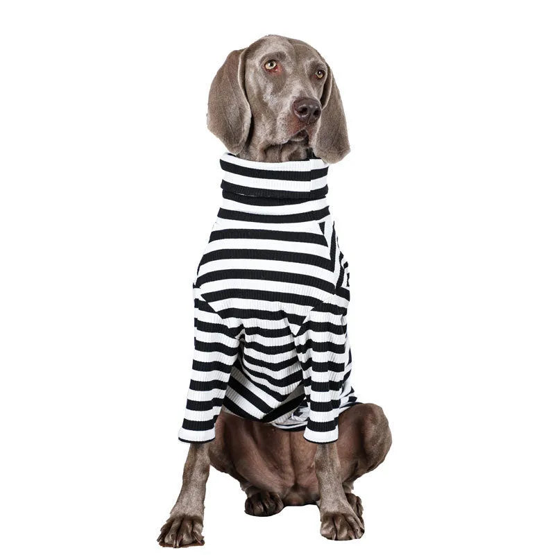 Black and white polyester dog clothing for large breeds, thin inner match coat