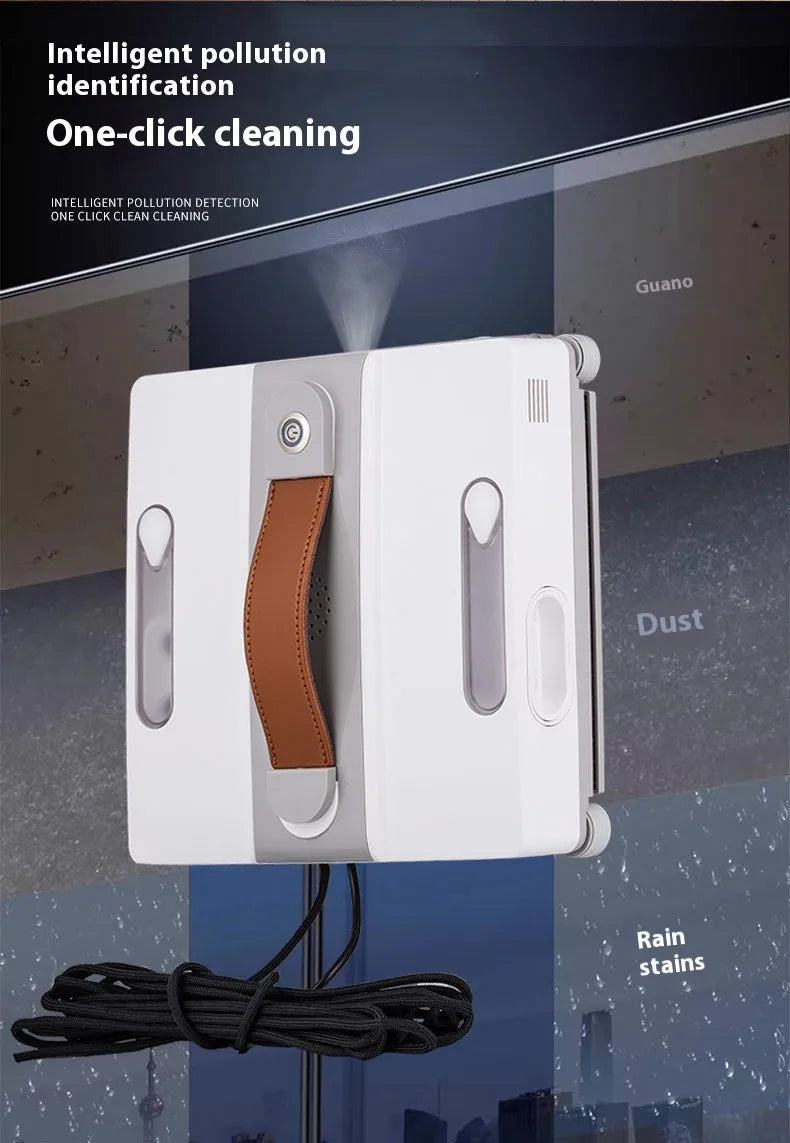 White intelligent window cleaning robot for high-rise automated cleaning