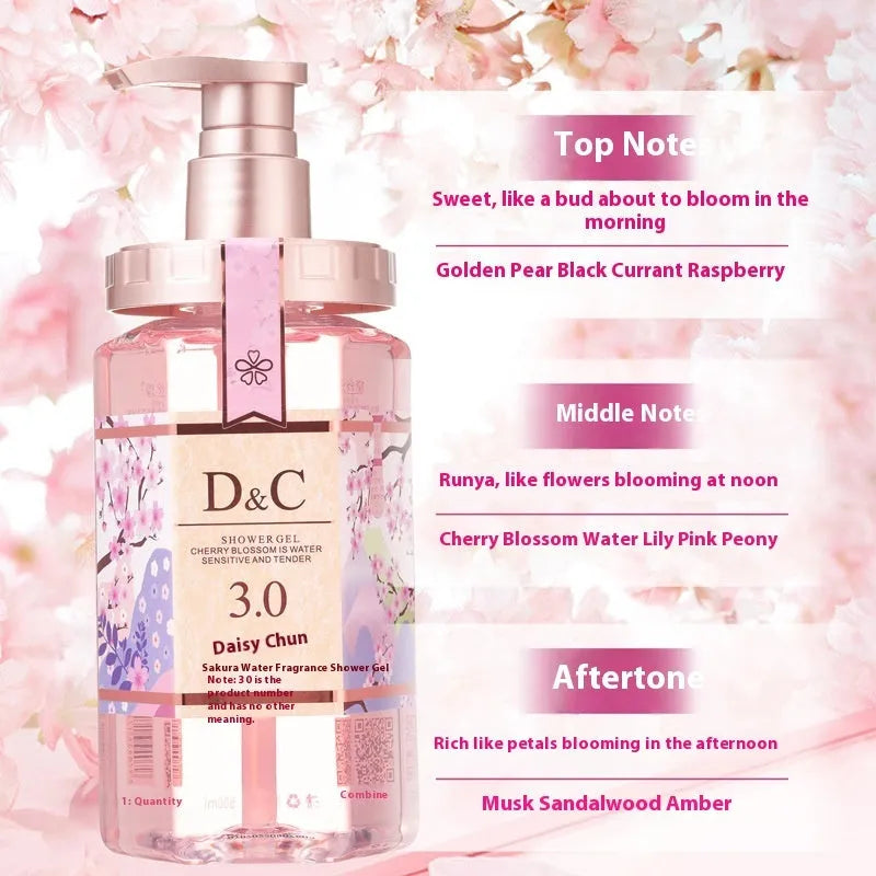 Sakura Cherry Blossom Shampoo, Conditioner and Shower Gel 500ml bottle set