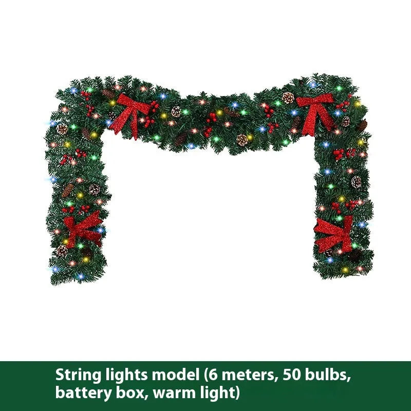 European style Christmas rattan pine cone bow decoration with PVC construction