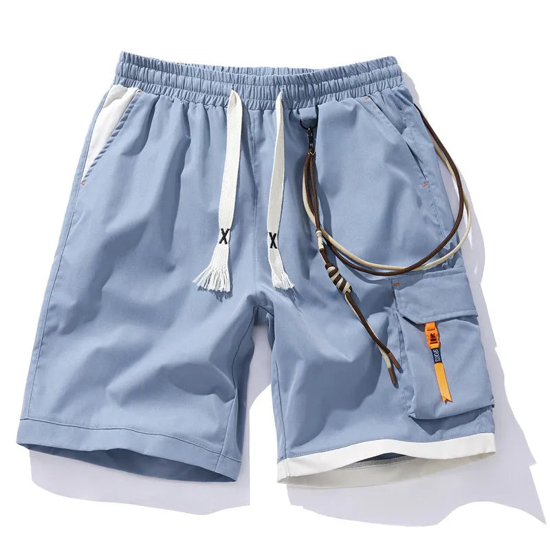 Men's bamboo fibre plus size sports shorts in coffee colour showing straight-leg cropped design