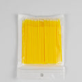 Disposable micro applicator brushes with bendable cotton swab and colour-coded handles in multicolours for makeup and eyelash extensions