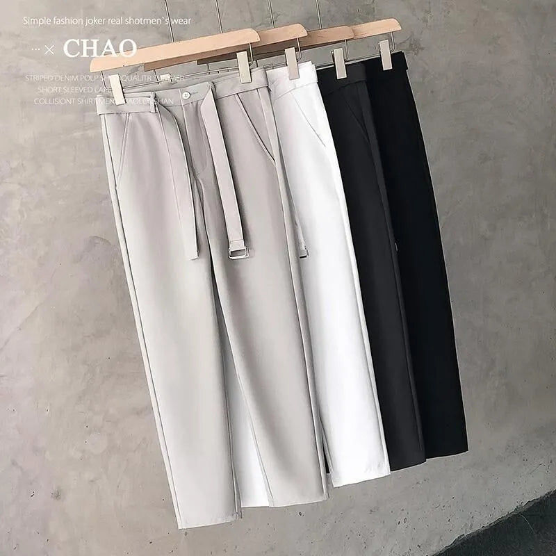 Boys slim straight wool trousers with tapered design in business casual style
