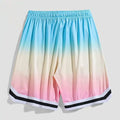 Men's gradient colour cropped trousers in loose casual style with polyester construction