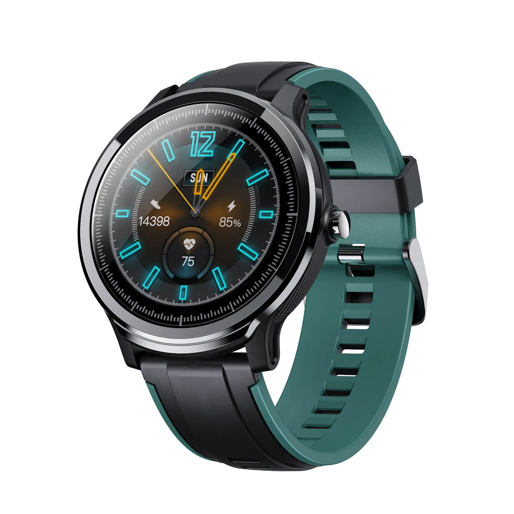 Kospet PROBE 1.3 inch touch screen smart watch with silicone band in green