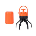 Portable dog pooper scooper with claw scoop and built-in garbage bag dispenser in blue colour