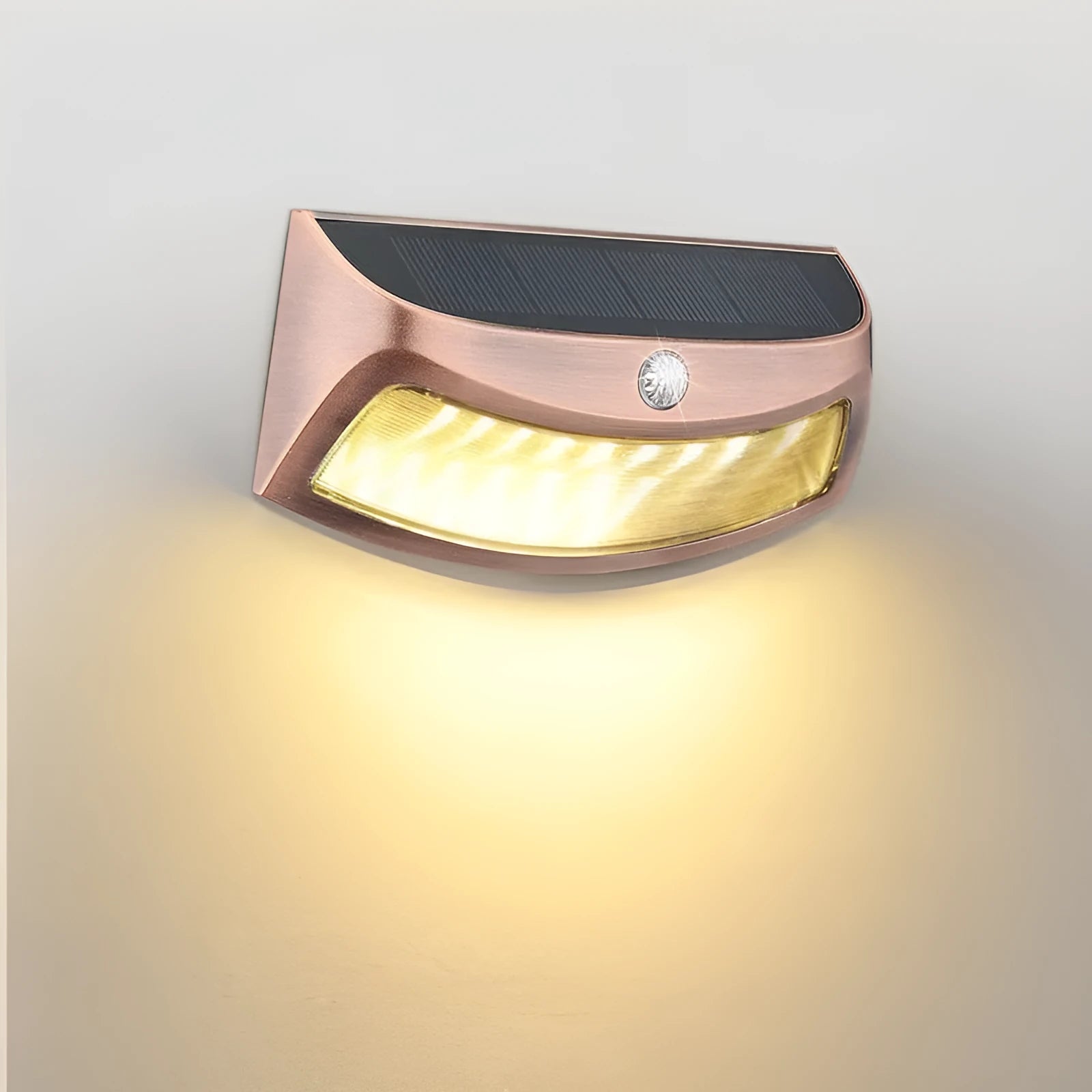 Solar outdoor garden wall lamp with smiling face design for courtyard lighting