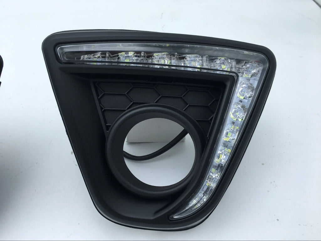 Mazda CX-5 LED daytime running light replacement lamps with electroplated finish showing front lighting elements