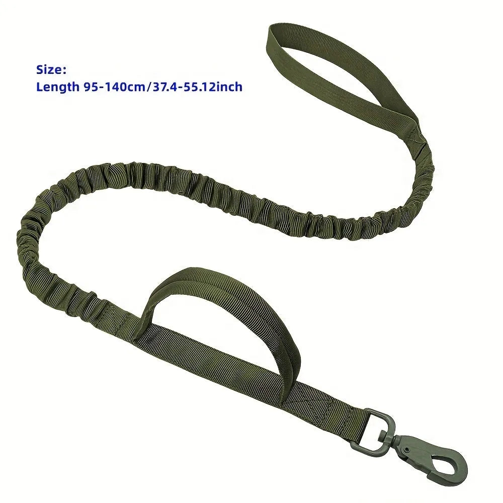 Retractable leash for large dogs with anti-burst technology, black casing and nylon tape