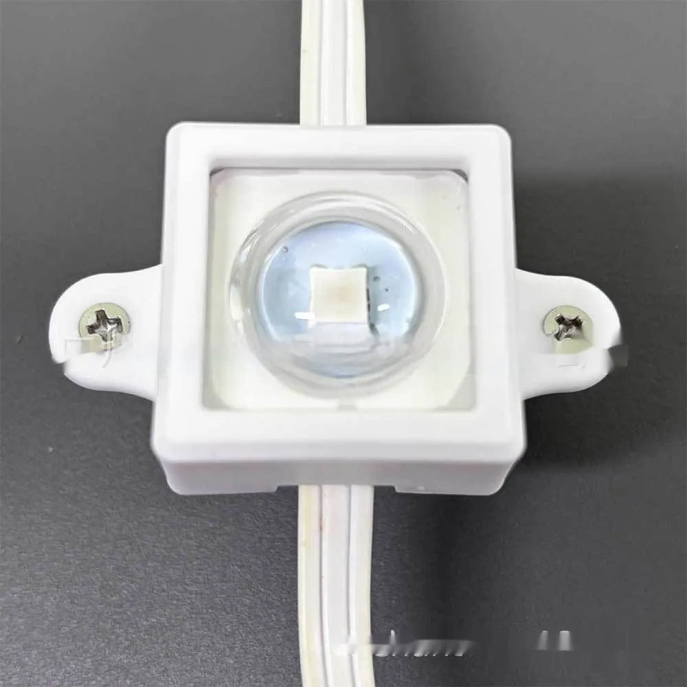 White plastic LED light fixed bracket and protective lampshade measuring 1.7 by 6 centimetres.