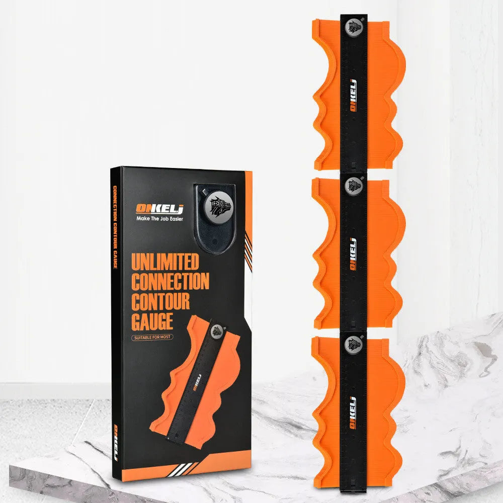 10-inch contour gauge with infinite stitching and locking mechanism for profile transfer tasks