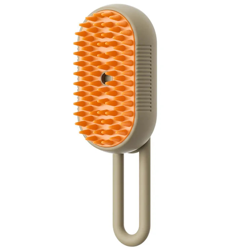 Pet spray grooming comb with wash-free cleaning essence for dogs in khaki ABS plastic