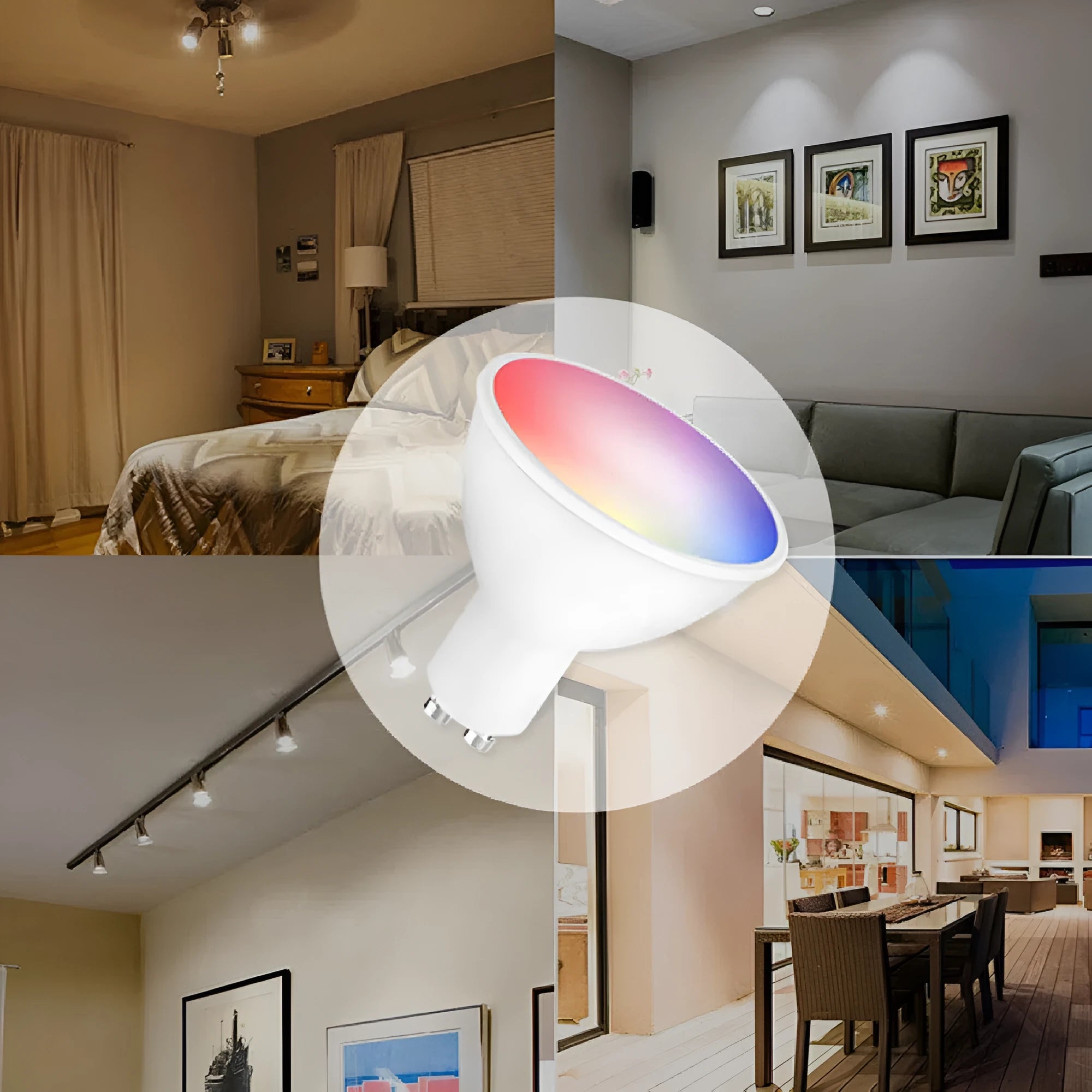Wi-Fi smart RGBCCT GU10 LED spotlight bulb with compact 50mm diameter housing
