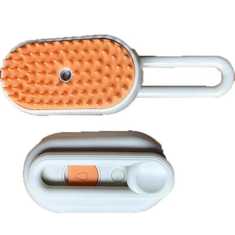 Pet grooming spray comb with rotating massage head in avocado green colour option