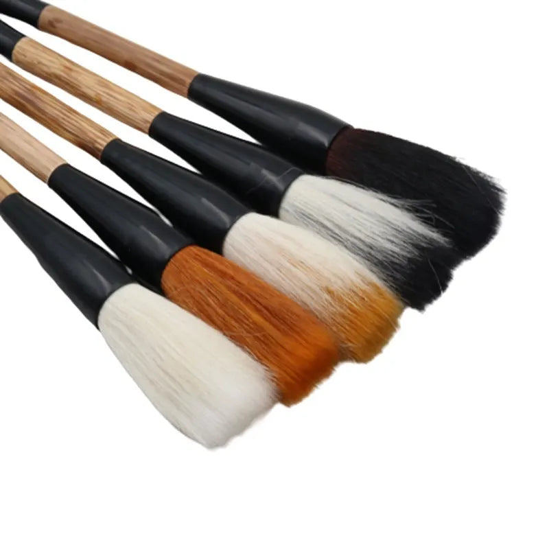 Traditional Chinese couplet writing brushes with animal hair bristles on display
