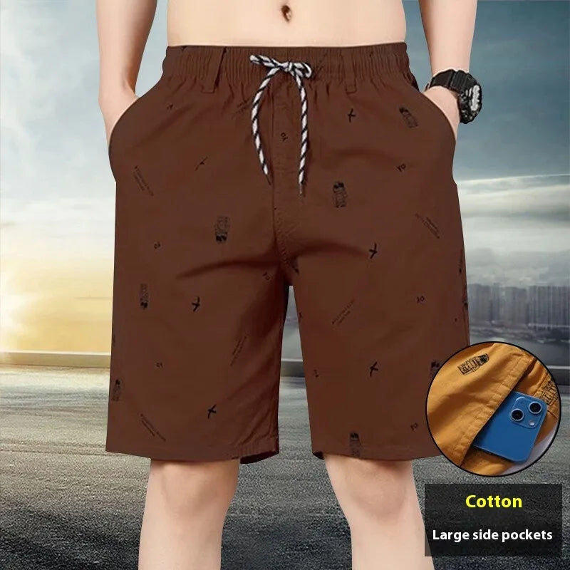 Summer loose cropped pants in cotton with elastic waist, available in army green and other colours