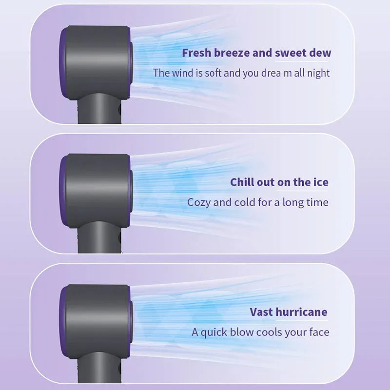 Portable handheld turbo fan with semiconductor refrigeration 3000mAh battery white cold compress