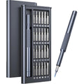 25-in-one magnetic precision screwdriver set with chrome vanadium steel bits and knurled ABS handle.
