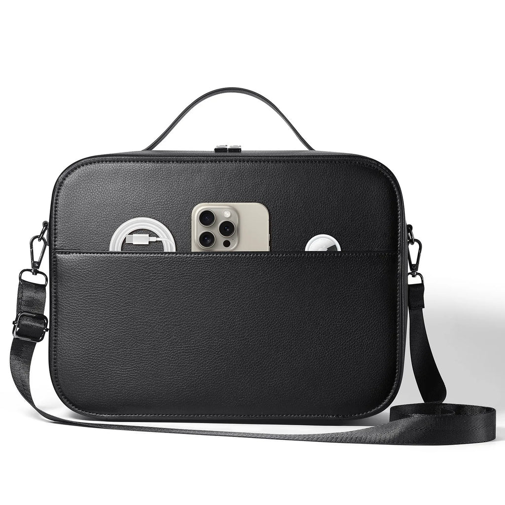 Black superfiber MR storage box for Apple Vision Pro headset measuring 32.5x24.5x11.5cm