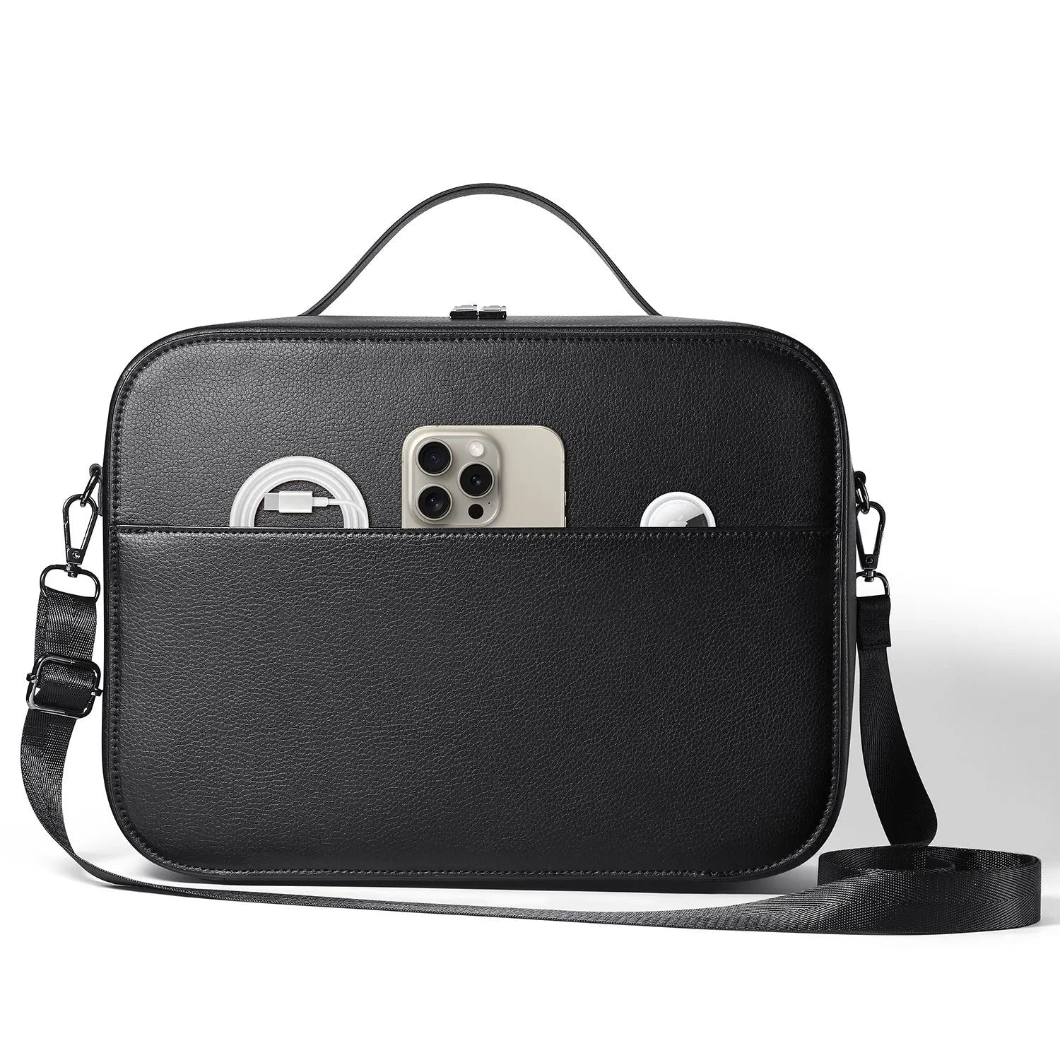 Black superfiber MR storage box for Apple Vision Pro headset measuring 32.5x24.5x11.5cm