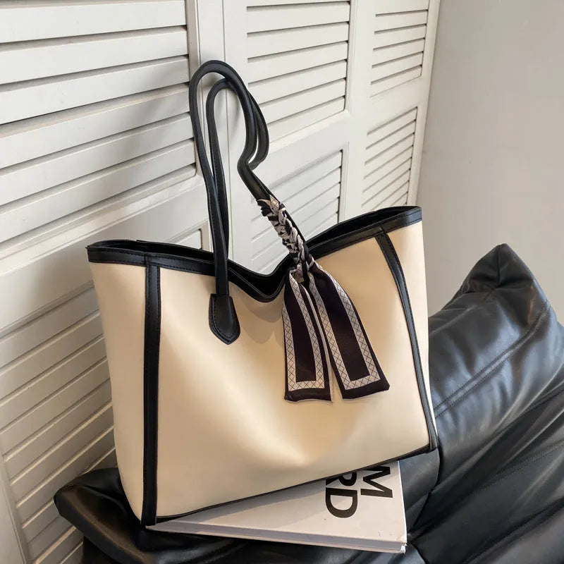 Advanced Texture Winter Commuter Tote Shoulder Bag in black colour, horizontal square shape with open outer pocket and textured PU finish